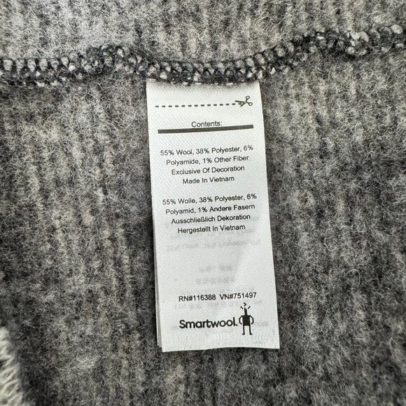 Smartwool Hudson Trail Fleece 1/2 Zip Sweater in Black Fairisle Size Large - Picture 8 of 8